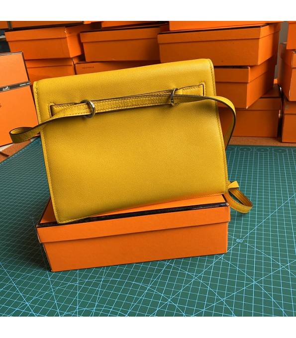 Hermes Kelly 22cm DanSe Amber Yellow Original Swift Leather Golden Metal Handbag