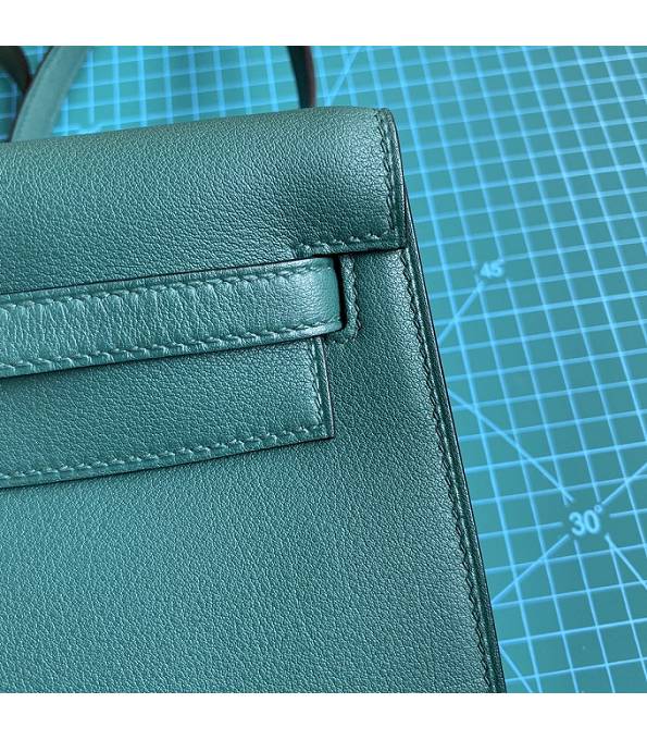 Hermes Kelly 22cm DanSe Dark Green Original Swift Leather Golden Metal Handbag