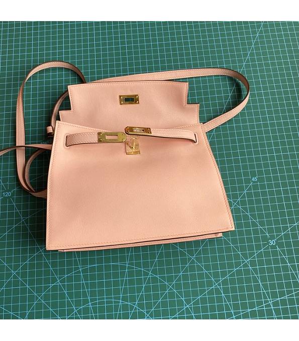 Hermes Kelly 22cm DanSe Pink Original Swift Leather Golden Metal Handbag