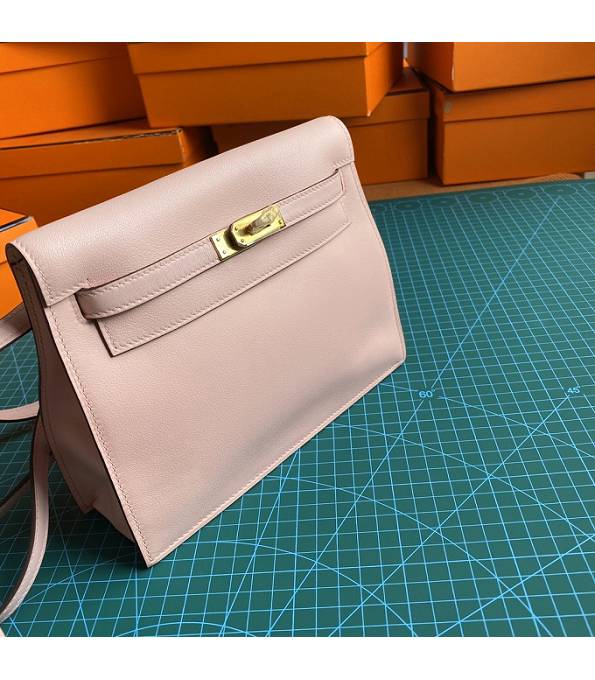 Hermes Kelly 22cm DanSe Pink Original Swift Leather Golden Metal Handbag