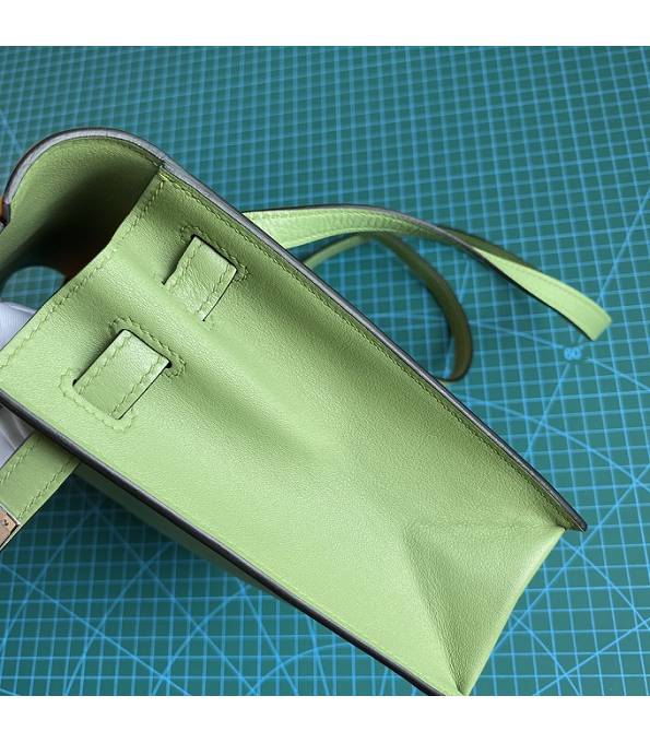 Hermes Kelly 22cm DanSe Apple Green Original Swift Leather Silver Metal Handbag
