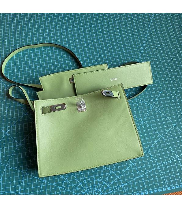 Hermes Kelly 22cm DanSe Apple Green Original Swift Leather Silver Metal Handbag