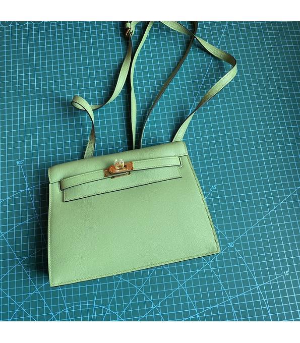Hermes Kelly 22cm DanSe Apple Green Original Swift Leather Golden Metal Handbag
