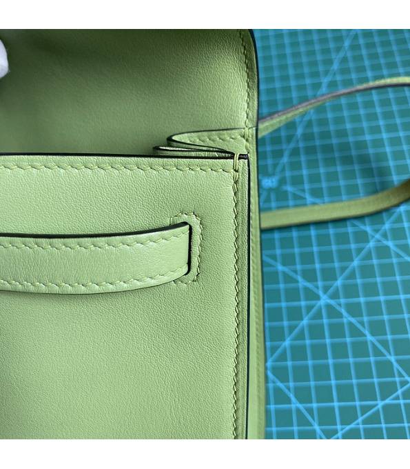 Hermes Kelly 22cm DanSe Apple Green Original Swift Leather Golden Metal Handbag