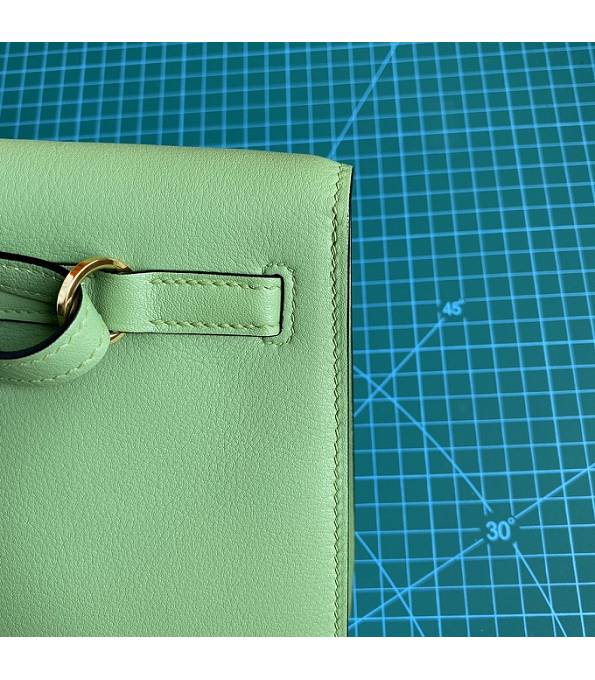 Hermes Kelly 22cm DanSe Apple Green Original Swift Leather Golden Metal Handbag