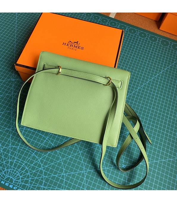 Hermes Kelly 22cm DanSe Apple Green Original Swift Leather Golden Metal Handbag