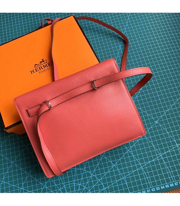 Hermes Kelly 22cm DanSe Peach Original Swift Leather Silver Metal Handbag
