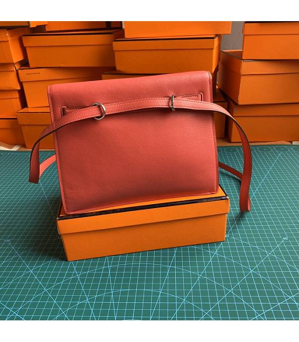 Hermes Kelly 22cm DanSe Peach Original Swift Leather Silver Metal Handbag