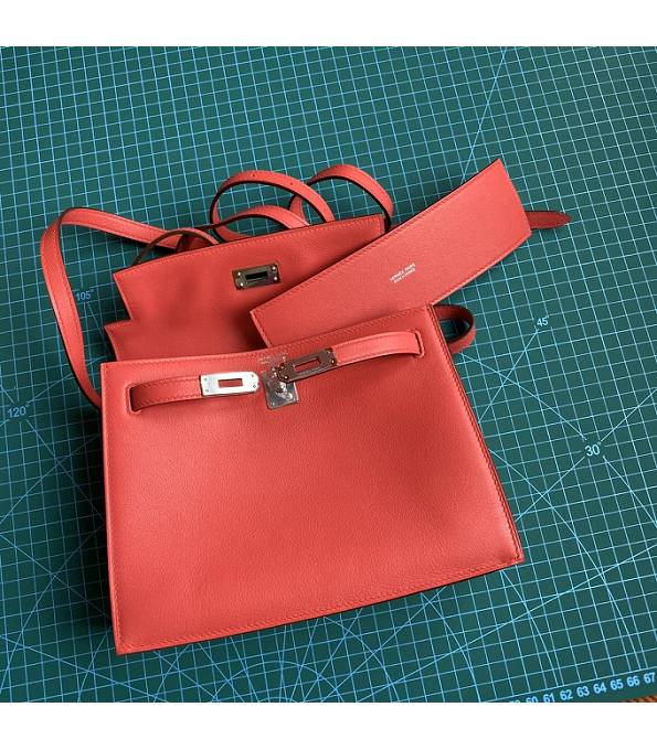 Hermes Kelly 22cm DanSe Peach Original Swift Leather Silver Metal Handbag