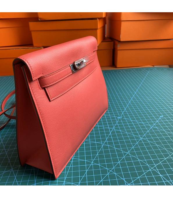 Hermes Kelly 22cm DanSe Peach Original Swift Leather Silver Metal Handbag