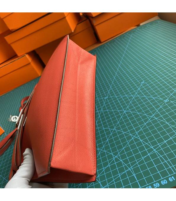 Hermes Kelly 22cm DanSe Peach Original Swift Leather Silver Metal Handbag