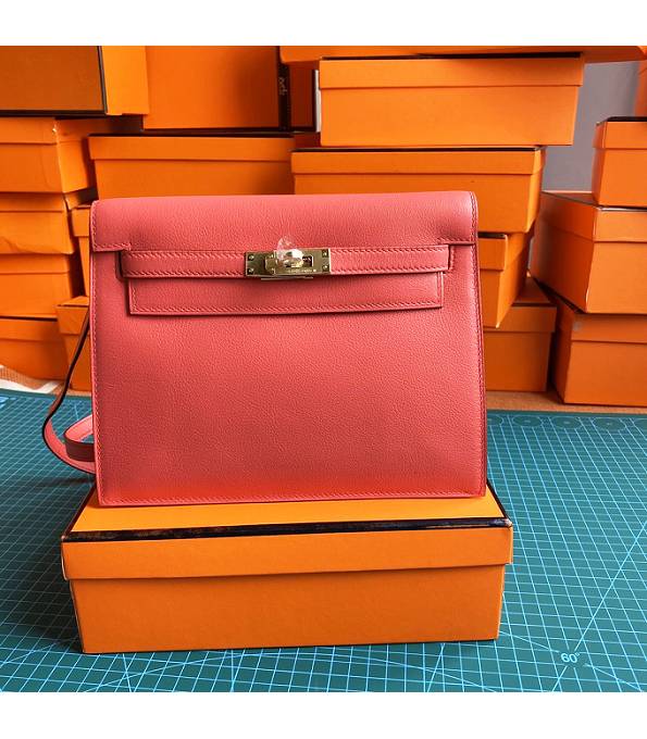 Hermes Kelly 22cm DanSe Peach Original Swift Leather Golden Metal Handbag