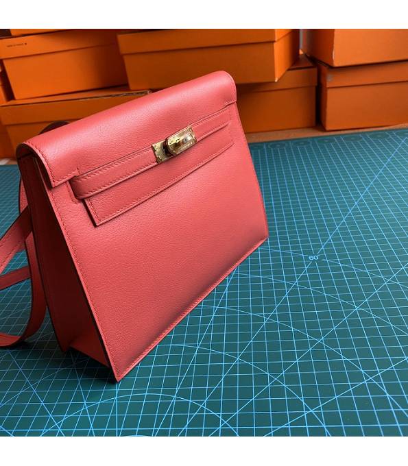 Hermes Kelly 22cm DanSe Peach Original Swift Leather Golden Metal Handbag