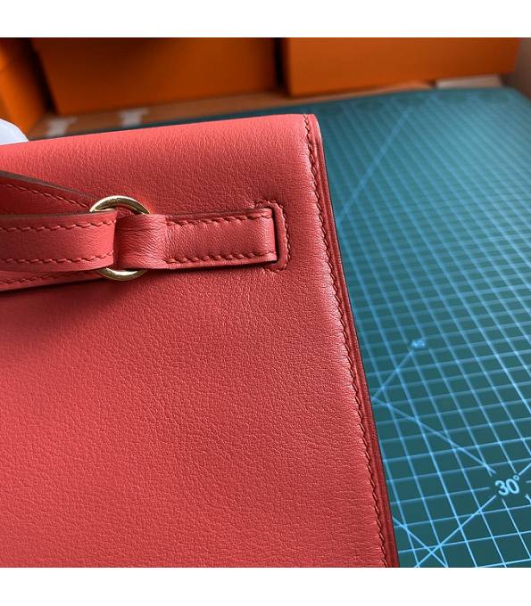 Hermes Kelly 22cm DanSe Peach Original Swift Leather Golden Metal Handbag