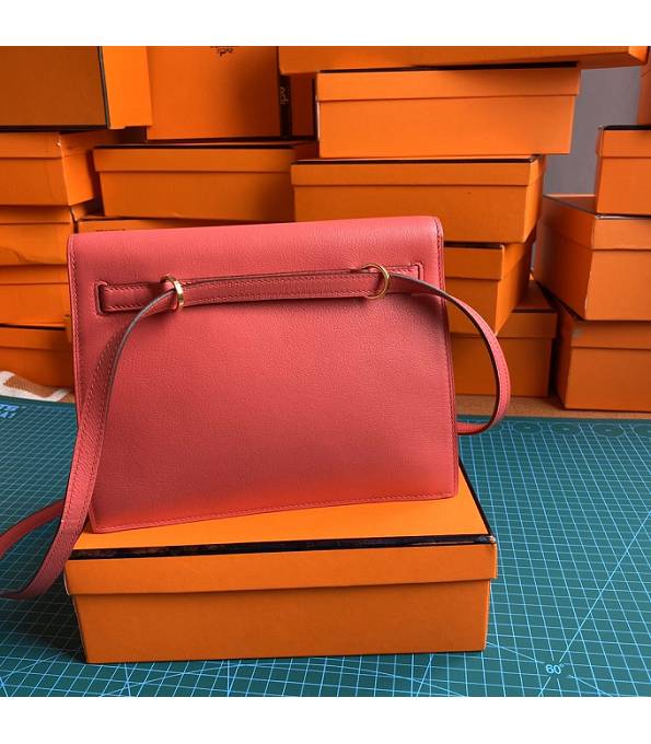 Hermes Kelly 22cm DanSe Peach Original Swift Leather Golden Metal Handbag