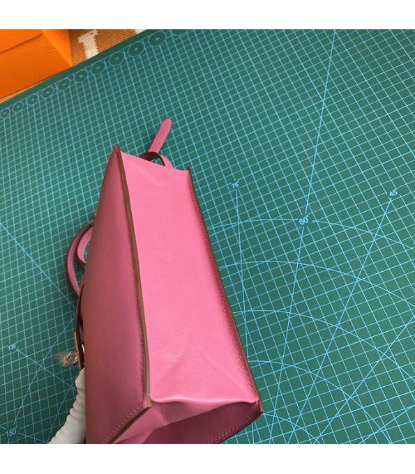Hermes Kelly 22cm DanSe Fuchsia Original Swift Leather Silver Metal Handbag