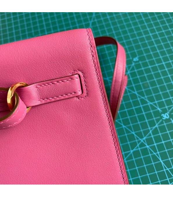 Hermes Kelly 22cm DanSe Fuchsia Original Swift Leather Golden Metal Handbag