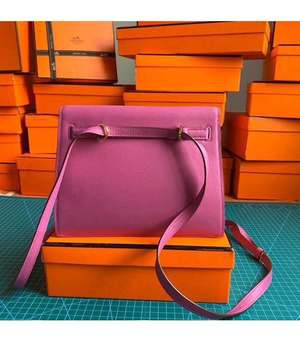 Hermes Kelly 22cm DanSe Fuchsia Original Swift Leather Golden Metal Handbag