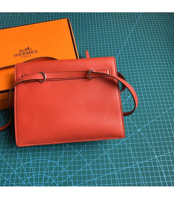 Hermes Kelly 22cm DanSe Red Original Swift Leather Silver Metal Handbag