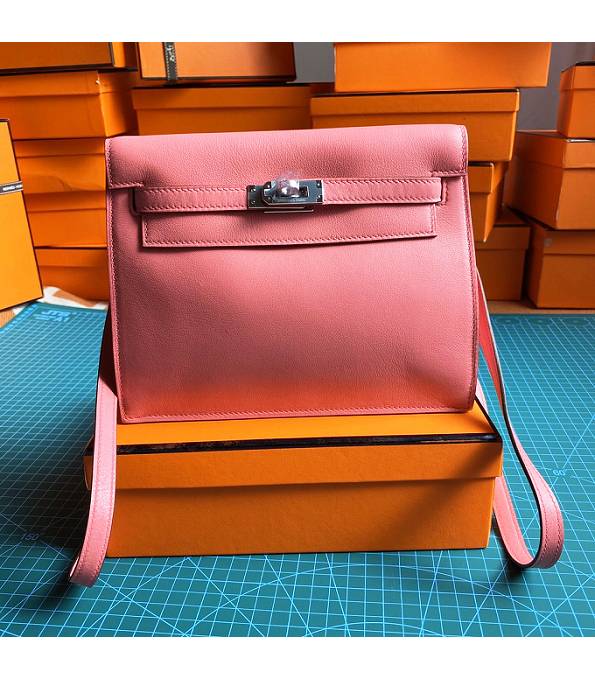 Hermes Kelly 22cm DanSe Lipstick Pink Original Swift Leather Silver Metal Handbag