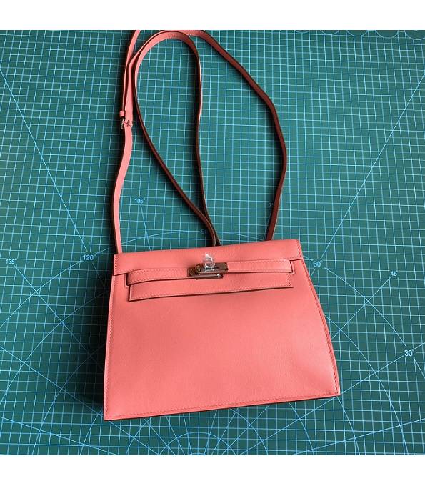 Hermes Kelly 22cm DanSe Lipstick Pink Original Swift Leather Silver Metal Handbag