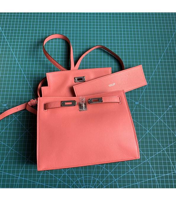Hermes Kelly 22cm DanSe Lipstick Pink Original Swift Leather Silver Metal Handbag