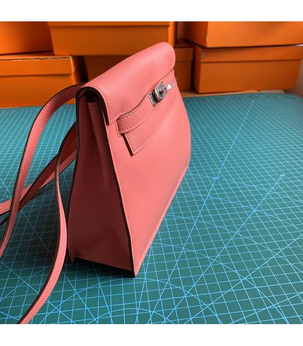 Hermes Kelly 22cm DanSe Lipstick Pink Original Swift Leather Silver Metal Handbag