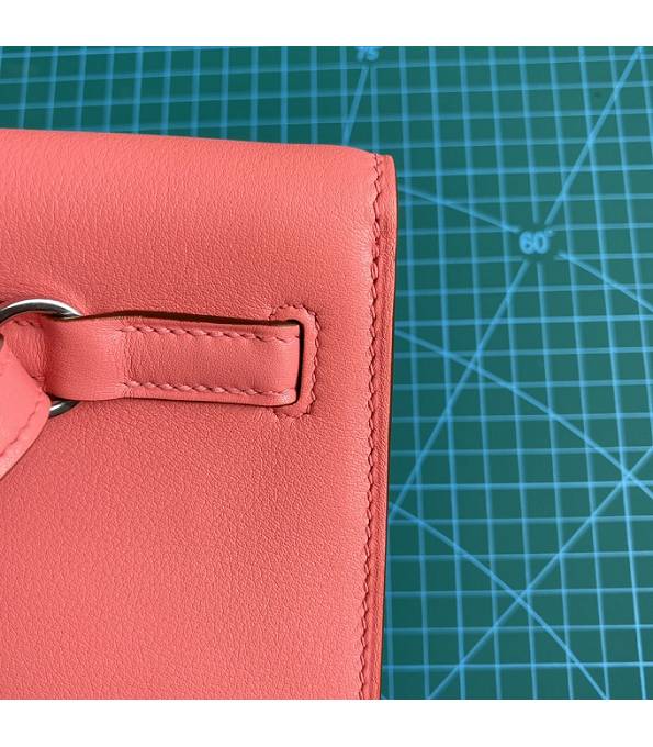 Hermes Kelly 22cm DanSe Lipstick Pink Original Swift Leather Silver Metal Handbag