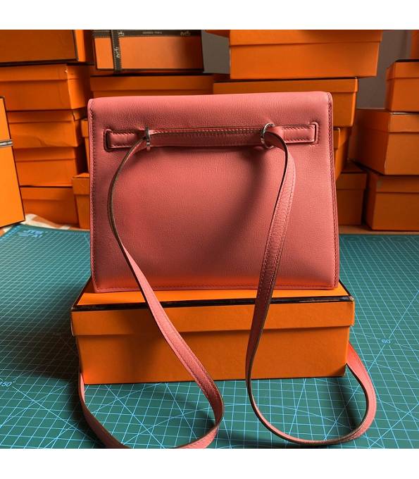 Hermes Kelly 22cm DanSe Lipstick Pink Original Swift Leather Silver Metal Handbag