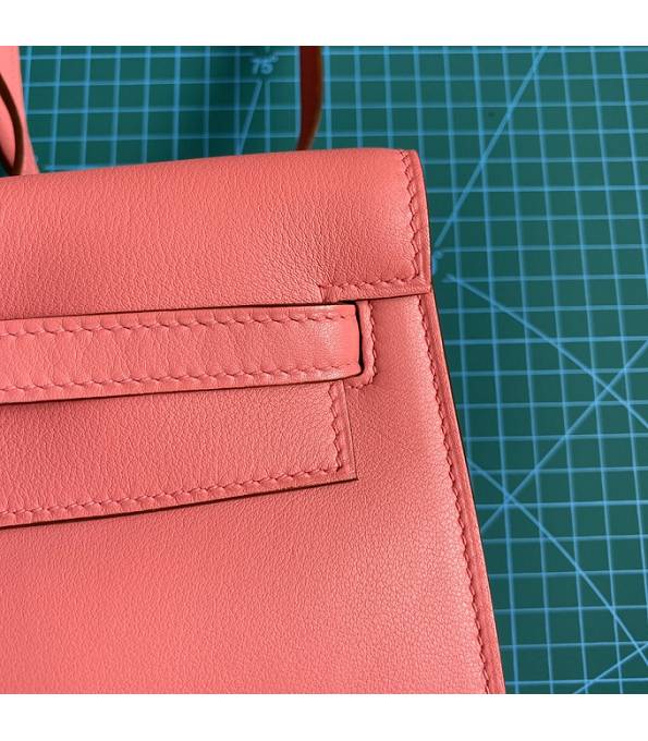 Hermes Kelly 22cm DanSe Lipstick Pink Original Swift Leather Silver Metal Handbag