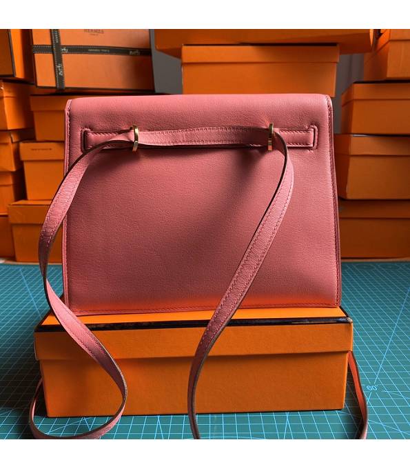 Hermes Kelly 22cm DanSe Lipstick Pink Original Swift Leather Golden Metal Handbag