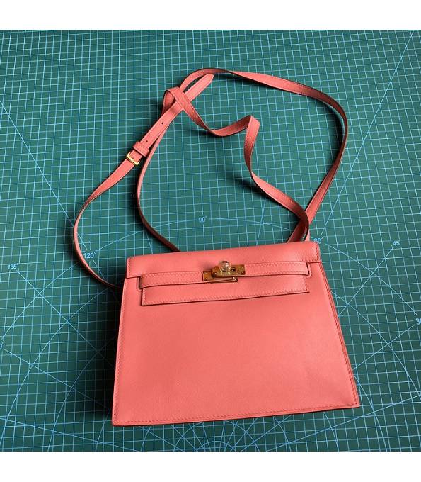 Hermes Kelly 22cm DanSe Lipstick Pink Original Swift Leather Golden Metal Handbag
