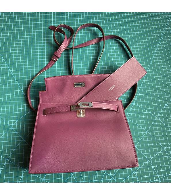 Hermes Kelly 22cm DanSe Actinia Purple Original Swift Leather Silver Metal Handbag