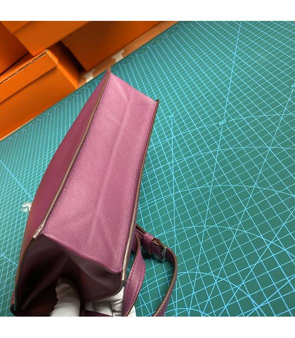 Hermes Kelly 22cm DanSe Actinia Purple Original Swift Leather Silver Metal Handbag