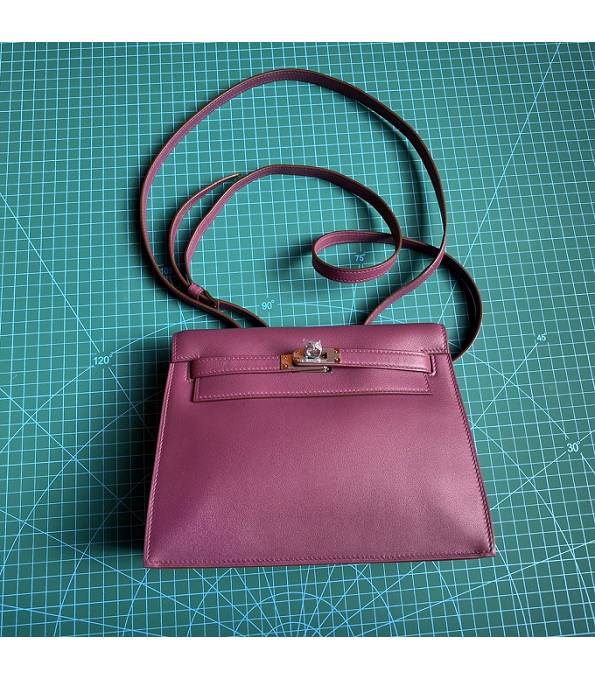 Hermes Kelly 22cm DanSe Actinia Purple Original Swift Leather Silver Metal Handbag