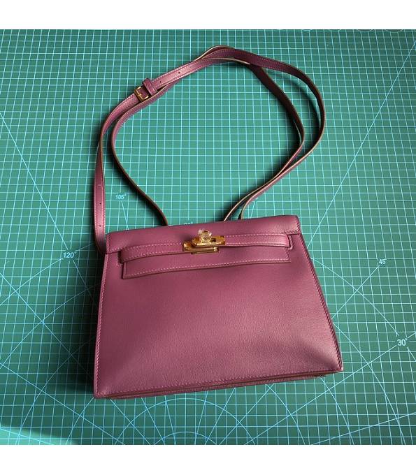 Hermes Kelly 22cm DanSe Actinia Purple Original Swift Leather Golden Metal Handbag