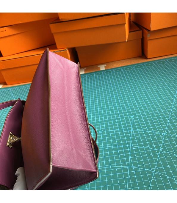 Hermes Kelly 22cm DanSe Actinia Purple Original Swift Leather Golden Metal Handbag