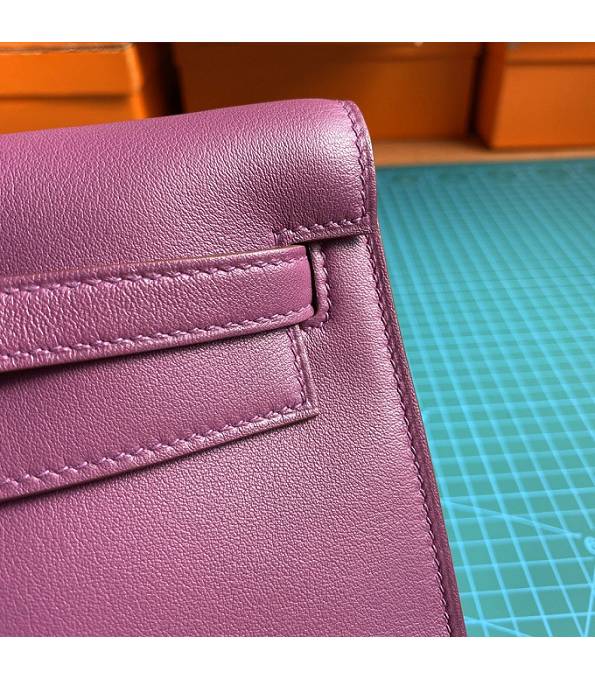 Hermes Kelly 22cm DanSe Actinia Purple Original Swift Leather Golden Metal Handbag
