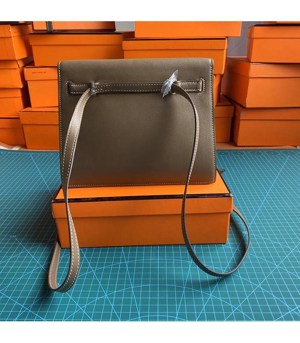 Hermes Kelly 22cm DanSe Elephant Grey Original Swift Leather Silver Metal Handbag