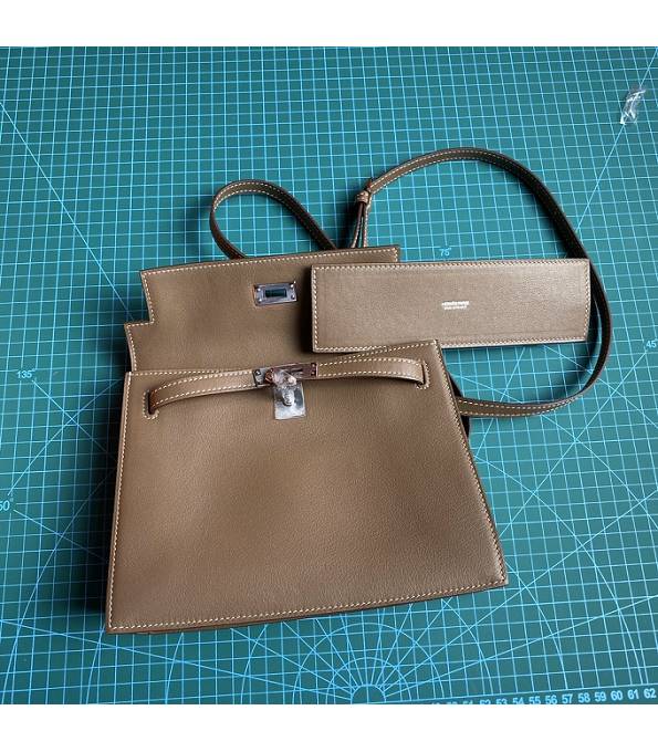 Hermes Kelly 22cm DanSe Elephant Grey Original Swift Leather Silver Metal Handbag