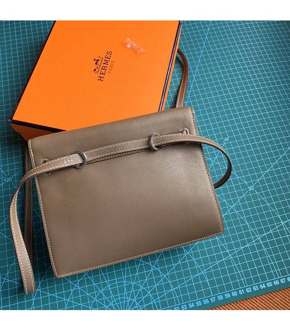 Hermes Kelly 22cm DanSe Elephant Grey Original Swift Leather Silver Metal Handbag