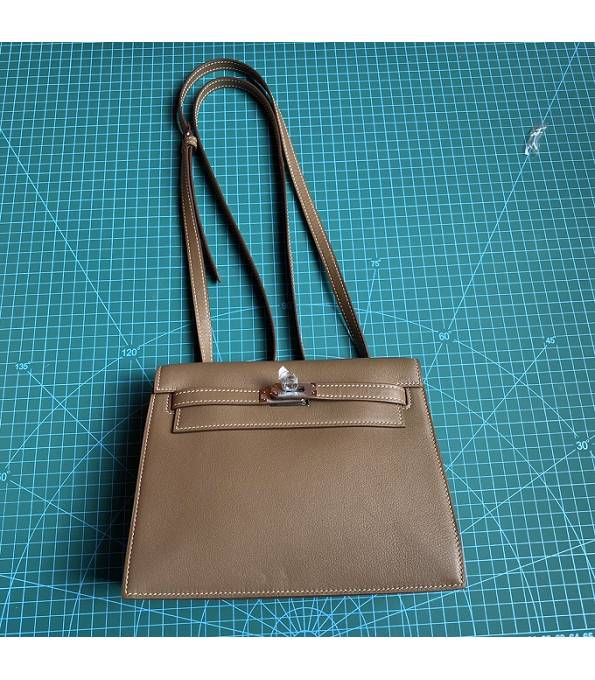 Hermes Kelly 22cm DanSe Elephant Grey Original Swift Leather Silver Metal Handbag