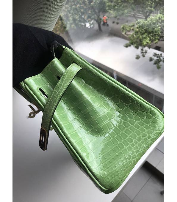 Hermes Birkin 25cm Bag Apple Green Original Ostrich Leather Golden Metal