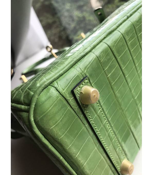 Hermes Birkin 25cm Bag Apple Green Original Ostrich Leather Golden Metal