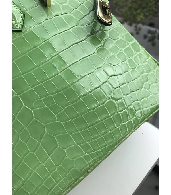 Hermes Birkin 25cm Bag Apple Green Original Ostrich Leather Golden Metal