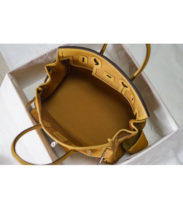 Hermes Cargo Birkin 35cm Bag Yellow Canvas With Original Swift Calfskin Leather Silver Metal