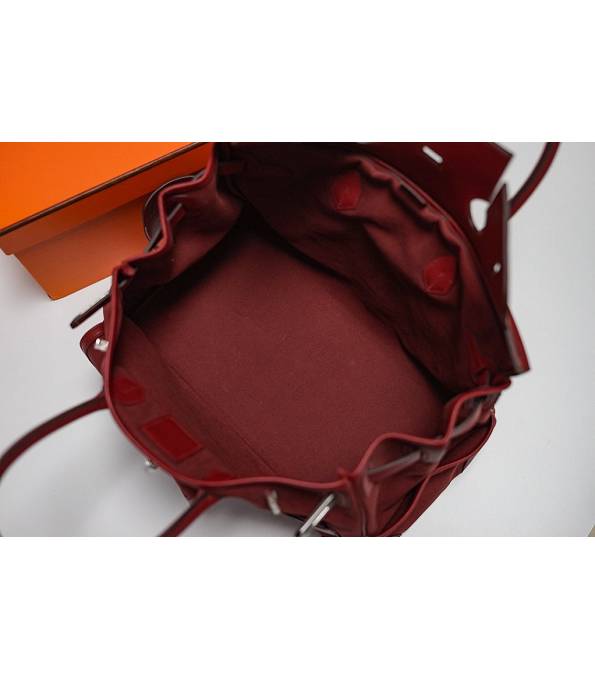 Hermes Cargo Birkin 35cm Bag Wine Red Canvas With Original Swift Calfskin Leather Silver Metal