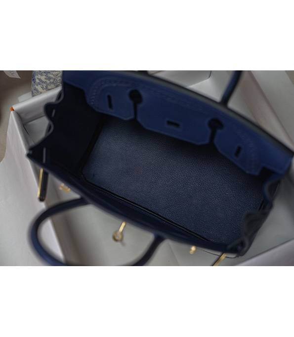 Hermes Birkin 30cm Bag Canvas With Blue Original Leather Golden Metal
