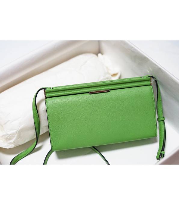 Hermes Clic H Green Original Calfskin Leather Silver Metal 21cm Tote Shoulder Bag