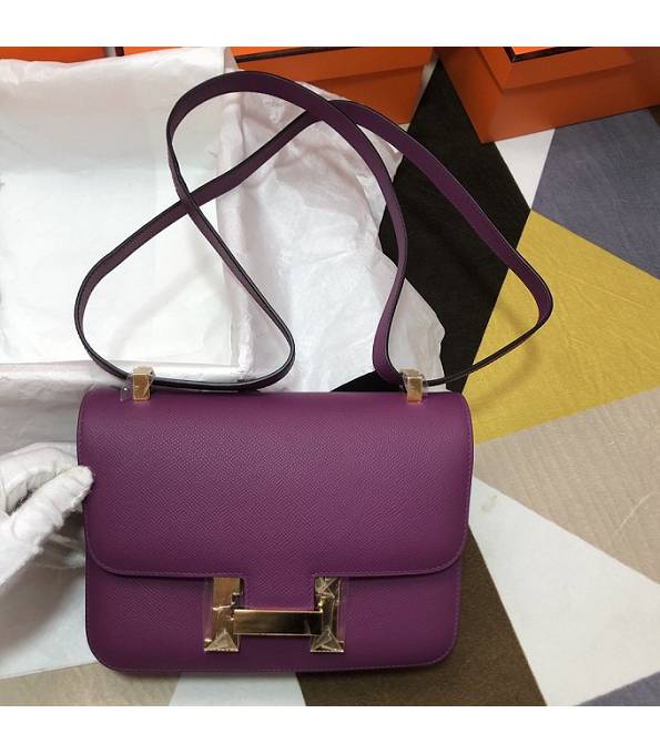 Hermes Constance 18cm Mini Bag Fuchsia Original Palm Veins Leather Golden Metal